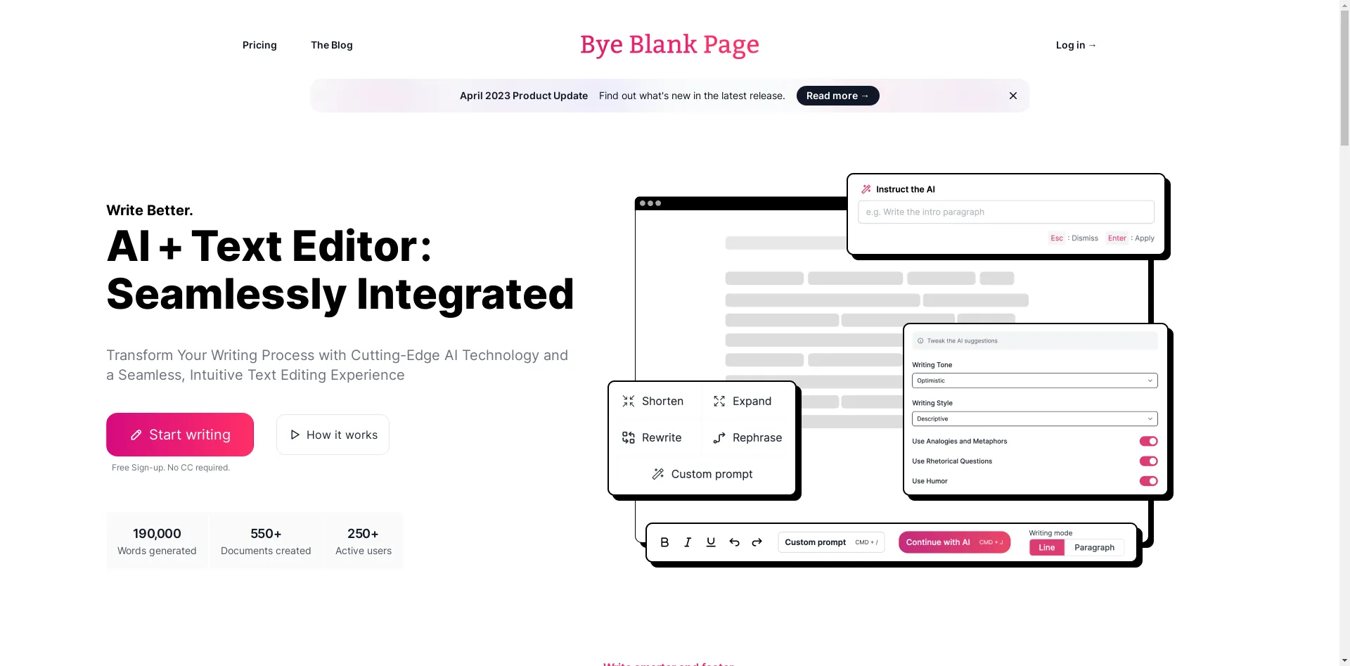 Bye Blank Page