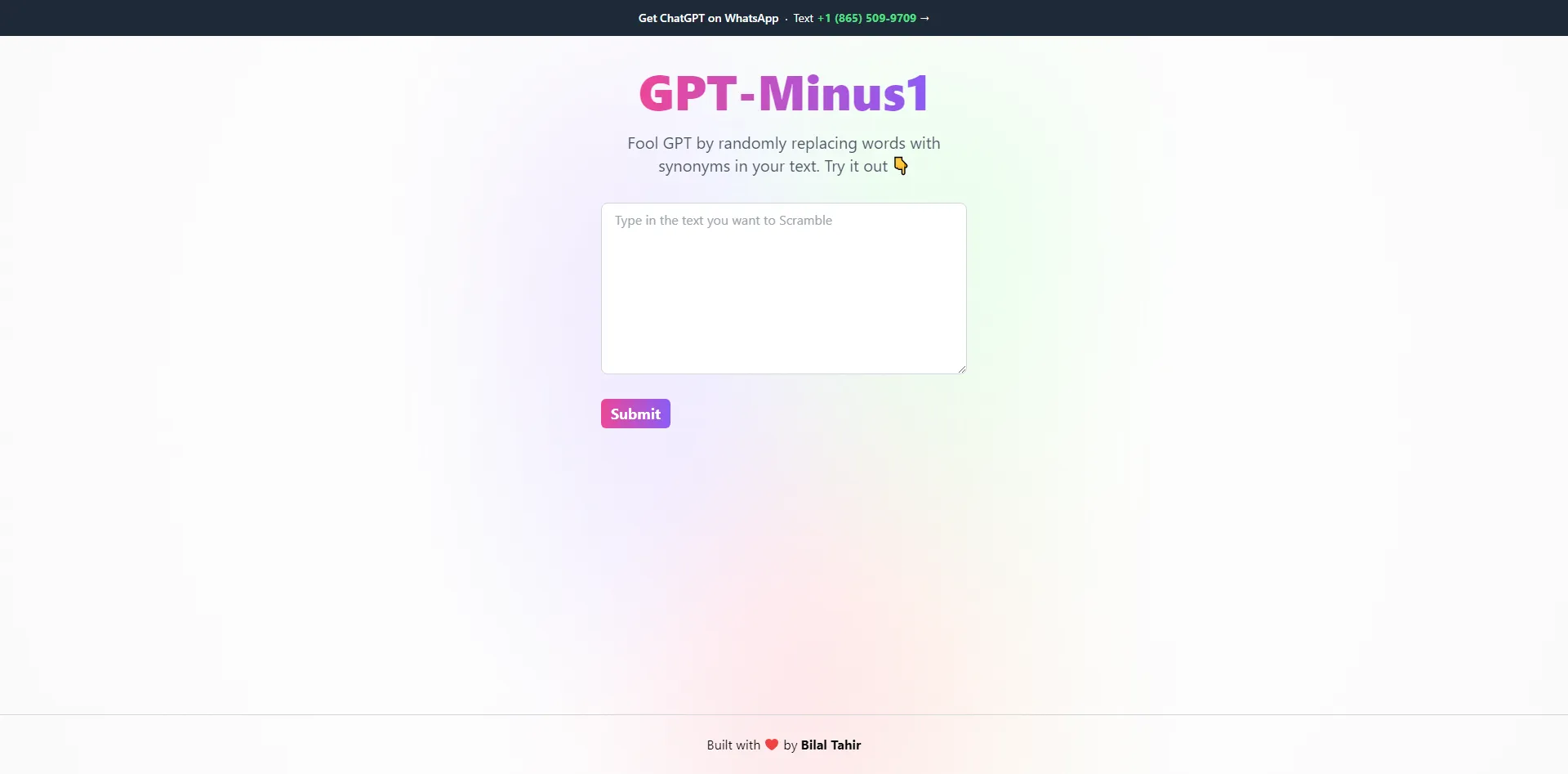 GPT Minus 1